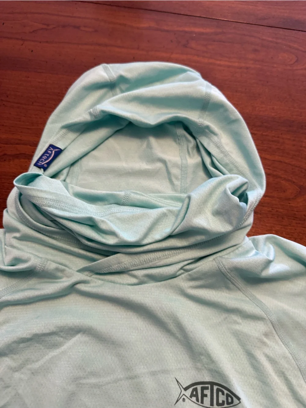 Aftco Youth Samurai LS Shirt Built-in Buff | Medium | Blueish Green